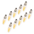 Miniatyrbilde 6 av 8: 10 stk E12 Lang Filament Pære 3W AC110V Lysekrone Taklampe Pære Varm Hvit