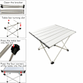 Miniatyrbilde 8 av 8: Rullebord i aluminiumlegering for camping, rullebord, sklisikker, slitesterk, minipiknikbord for camping, fotturer, reiser