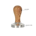 Miniatyrbilde 3 av 5: Kaffetamper i rustfritt stål med gul palisanderhåndtak, flat base 51mm