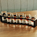 Miniatyrbilde 2 av 8: Skrivebordsstativ i bambus for 6 vinflasker, glassholder, displayhylle, organisator