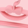 Miniatyrbillede 4 af 5: 10 STK Børneopbevaringsbøjler Plast Tykke sløjfe knude frakketørrer bøjle til småbørn Baby Pink