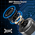 Miniatyrbilde 2 av 5: Bærbar Bluetooth Dusjboks, Mini Bluetooth 5.1 Bærbar Vanntett IPX7 Høyttaler, 360° Stereo HD Bluetooth Radio, Innebygd Mikrofon, 6 Timers Spilletid