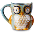Miniatyrbild 1 av 3: 2025 Ny Söt Uggla Kaffekopp Te Cyan Söt Uggla Morgonkaffe Keramisk Kopp (Cyan)
