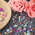 Pikkukuva 3 / 8: 60g/pussi värikäs paljetti syntymäpäivä hääjuhla konfetti kynsien koriste DIY materiaali tarvikkeet pieni kuori