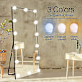 Miniatyrbillede 3 af 5: LED Vanity Lys Strip Kit med 10 Dæmpbare Pærer til Makeup Spejl i Fuld Længde, Vægspejl, Plug-In Vanity Spejl Lys med