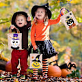Pikkukuva 5 / 5: Halloween Karkkiherkkujen Lahjakassi, 4 kpl Halloween Juhla Pellava Makea Herkkuvälipala Kassi Lapsille Halloween Juhlatarvikkeet