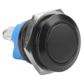 Pikkukuva 2 / 8: Metallipainonappi Ruostumaton teräs 16 mm litteä pyöreä pää vedenpitävä itseasettuva virta 220 V (musta)