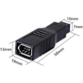 Pikkukuva 3 / 5: IEEE 1394 Tyyppi A 400 6-nastainen naaras - 1394 Tyyppi B 800 9-nastainen uros datansiirtoadapterimuunnin