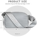Miniatyrbilde 4 av 5: Crossbody mageveske for kvinner og menn, overalt belteveske med justerbar stropp, for utendørs fotturer, løping, reise, fritid, grå