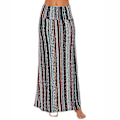 Miniatyrbillede 4 af 5: Leopard Print Bohemian Maxi Skirt til kvinder XL Sort røde og hvide blomster