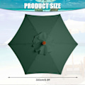 Miniatyrbillede 2 af 5: Udskiftningsparasolbetræk 3 meter 6 arme Parasol Udskiftningsbaldakin Havebaldakinbetræk Udskiftningsbetræk til parasol, KUN baldakin (Grøn)