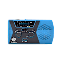 Miniatyrbilde 5 av 5: Nødradio med solcellepanel og håndsveivdynamo 4000mah, værrradio, lommelykt, lader, leselys, gul