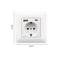 Pikkukuva 2 / 5: Turvallinen ja kiinteä ranskalainen Type-C + USB liitäntäpaneeli, 2 liitäntää + 1 USB portti + 1 Type-C -portti (valkoinen keula)