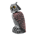 Miniatyrbild 3 av 8: Owl Decoy Plastrandig Liten Skakbar Vattentät Levande Form Fake Owl Fågelskrämmor för innergårdar Utomhusgräsmattor