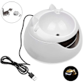 Miniatyrbild 2 av 5: Automatisk dricksfontän för husdjur, självlysande elektrisk vattendispenser Drink well vattenfontän vattendispenser för katt hund vit USB
