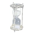 Miniatyrbillede 2 af 8: Antik Sand Timeglas Timer Metal Elegant 15 Minutter Dekorativ Timeglas til Bryllup Hjemmekontor Hvid