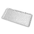 Miniatyrbillede 1 af 8: Hammered Bakke - Elegant Lugtfri Rustfrit Stål Serveringsbakke til Stue Soveværelse Køkken Badeværelse 19,5x9,5cm Sølv