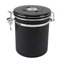 Miniatyrbillede 8 af 8: 1,5L Kaffebeholder Kaffebeholder med Ske Dato Tracker Rustfrit Stål Alsidig Lufttæt Fødevareopbevaringsbeholder til Køkken Sort
