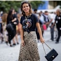 Miniatyrbillede 3 af 4: Leopard Nederdel til Kvinder Midi Længde Høj Talje Silke Satin Elastisk Cheetah Nederdele, STØRRELSE L