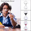 Miniatyrbild 3 av 5: Rund Sandtimer - 5/30/60 Minuter - Glas Timglas för Tidshantering Rosa 5 Minuter