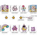 Miniatyrbillede 2 af 5: Lilla Space Planet Rabbit Iron-on Patch Sæt - 21 stk