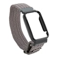 Miniatyrbild 2 av 8: Flätad Loop Strap för Mi Band 7 Pro Justerbar Elastisk Nylon Loop Armband med Skyddsram Grå Band Svart Case