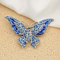 Miniatyrbillede 1 af 5: Blå Krystal Rhinestone Butterfly Brosche Nål - Sæt af 5 til Kvinder, Piger, Bryllup, Banket, Fødselsdagsfest