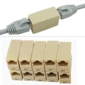 Miniatyrbild 1 av 3: 10 st Nätverk Ethernet Dubbelt rakt huvud Lan-kabelkopplingskoppling RJ45 förlängare nätverkskabelkontakt
