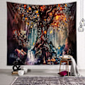Pikkukuva 1 / 5: Psykedeelinen vesiputous Tree of Life -seinätapetti - Fairy Wall Decor -peitto