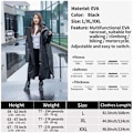 Miniatyrbillede 5 af 5: Multifunktionel EVA Regnfrakke, Genanvendelig Regnponcho med Hætte og Lange Ærmer, Let og Bærbar Regnfrakke, Perfekt til Udendørs Aktiviteter,