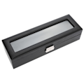 Miniatyrbillede 5 af 8: 6 Grids PU Carbon Fiber Læder Ur Holder Armbåndsur Display Case Smykker gave opbevaringsæske