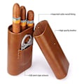 Miniatyrbillede 3 af 5: Premium læder cigar etui med cedertræfor
