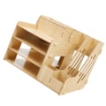 Miniatyrbillede 4 af 8: Skrivebordsarrangør Multipurpose Modern Simple Style Træ Skrivebordsopbevaring Hylde til Hjem Skole Kontor Hvid Ahorn