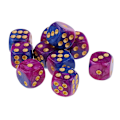 Pikkukuva 2 / 5: 10 x Si x Kuusisivuista D6 Noppaa Pisteytetty Dungeons and Dragons Rekvisiittaa Varten Violetti Sininen