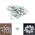 Miniatyrbillede 7 af 7: 200 stk. Drop Shape Resin Flatback Syning Rhinestone med dobbelthulledekoration (flerfarve)