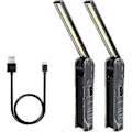 Miniatyrbilde 1 av 5: 2 stk. Oppladbare LED Arbeidslys, Mekaniske Lys, Sammenleggbare Lommelykter med Magnetisk Base, Inspeksjonslys, Brukes til Camping, Bil M