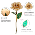 Miniatyrbillede 2 af 8: Langstillet dyppet 24k guld rose i gaveæske med stativ gave til hende (rose med stativ)