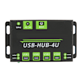 Miniatyrbild 2 av 8: Industriell expansionshubbadapter 4-portars USB2.0 Multipel skyddskretsar Multigränssnittshubb 100V‑240VUS-kontakt