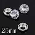 Miniatyrbilde 2 av 5: Crystal Sparkle - 50 stk 25mm Klare Rhinestone Knapper for Sofa og Seng Dekorasjon