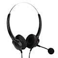 Miniatyrbillede 4 af 8: Binauralt headset til stationær computer med ledning, mikrofon og fleksibel, roterbar PU-læder