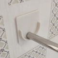 Miniatyrbild 2 av 5: Självhäftande duschdraperi stånghållare utan borrning Vit stånghållare Enkel installation