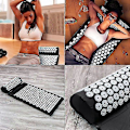 Miniatyrbilde 3 av 5: Sklisikker Akupressurpute Massasjepute Kroppssmerter Negler Fitness Pilates Treningspute Yogamatte Gavepose Applikator