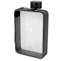 Miniatyrbillede 6 af 8: Flad vandflaske i plast, lækagesikker, transparent, firkantet, bærbar A5-papir vandflaske 380ml sort