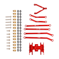 Miniatyrbillede 7 af 8: RC Styrestangsforbindelse Tie Rod Kit Forbindelse Trækstang til Axial SCX24 1/24 Deadbolt AXI90081 B17 AXI00004 RC Bilopgradering Del Rød