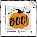 Miniatyrbillede 3 af 5: Halloween Pudebetræk 18x18 Sæt med 4 Trick or Treat Pudebetræk Glædelig Halloween Linned Sofa Seng Pyntepude Betræk Dekoration