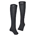 Miniatyrbillede 3 af 8: 1 par lynlås mellem læglængde sok kompressionsstrømper Slanke leggings Stretch sokker åben tå (sort l XL)
