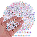 Pikkukuva 5 / 8: 1000 kpl kirjainhelmiä pyöreä väri aakkoset FiveStar Peach Heart akryyli DIY rannekoru työkalu