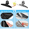 Miniatyrbillede 4 af 4: Bulldog Clips - 2 STK. 20 cm ekstra XL Bull flip clip Kontor Papirclips (Sort, 20 mm)
