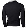 Miniatyrbillede 2 af 3: Grid Lynlås Cardigan Jakke til Mænd Vinter Casual Bomberjakke 3XL Sort