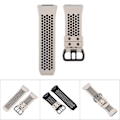 Miniatyrbilde 8 av 8: Silikon sportsarmbånd erstatning for Fitbit ionic farge stropp beige og svart